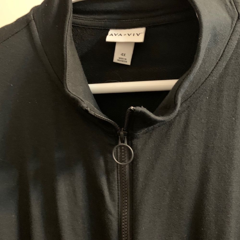 Black track jacket with zipper